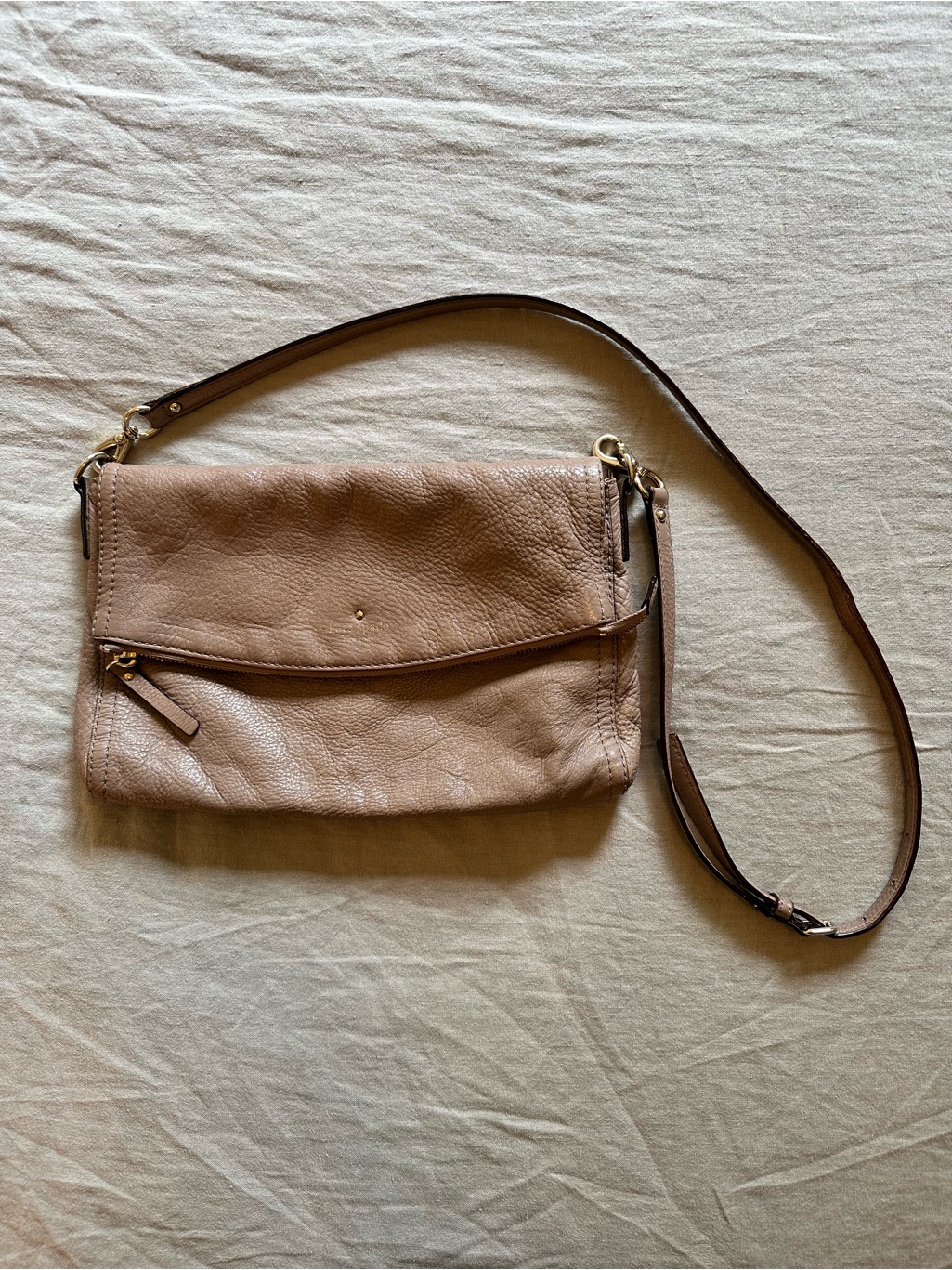 Kate Spade Taupe Leather Crossbody Purse